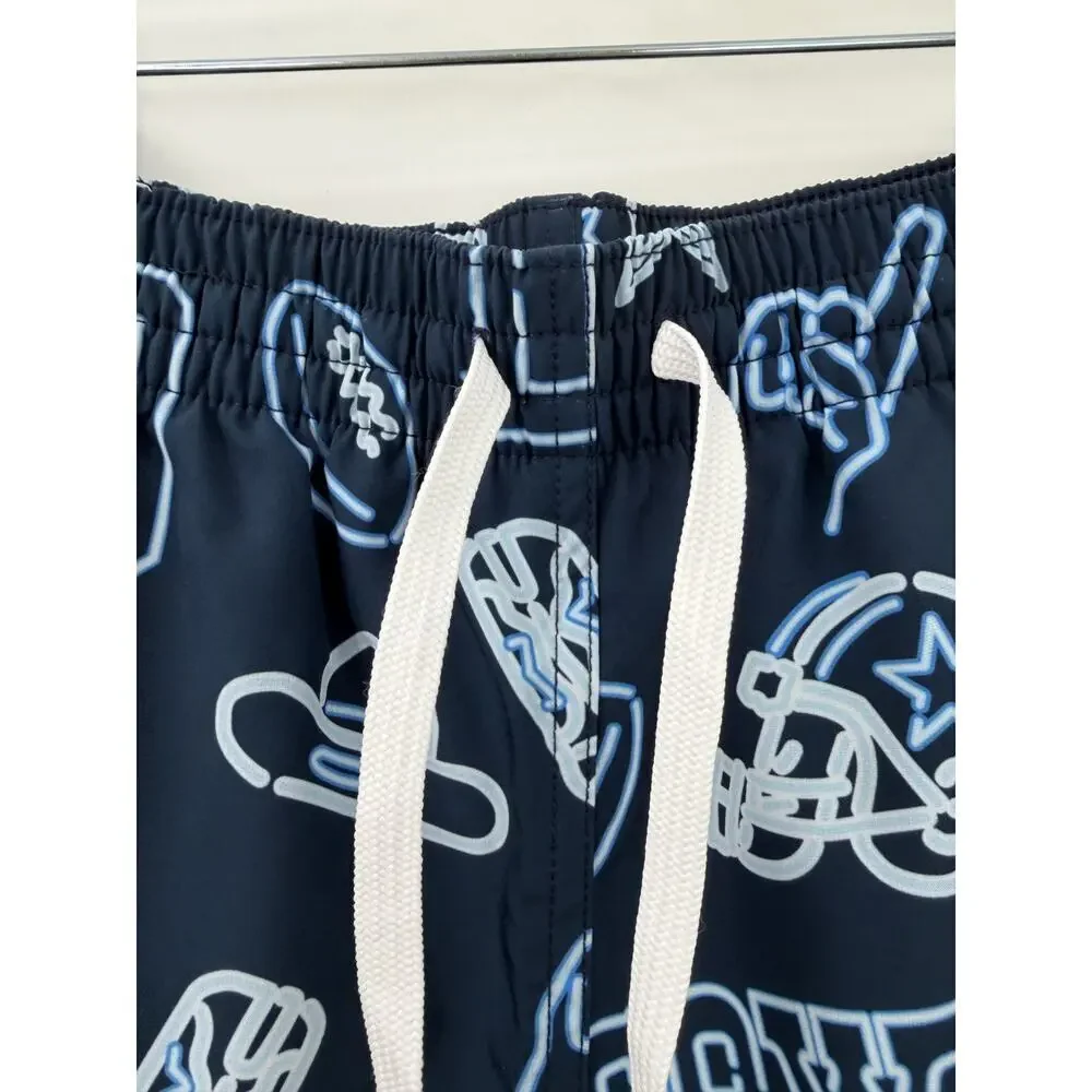 Chubbies Men's Outdoor Navy Blue & White NFL Cowboys Swim Trunks Size Large NWT
